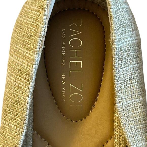 Rachel Zoe Women’s Size 9 M Shoes Gold Cream Knit Axe Flats Loafers Old Money - Picture 11 of 14
